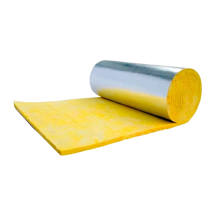 Rollo de aislación de lana de vidrio Isover con foil de aluminio